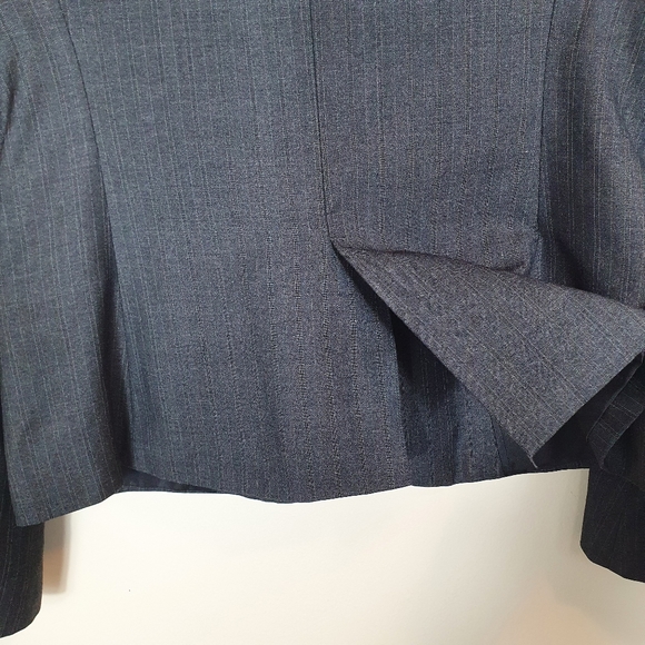 Sheike classic Blazer jacket Sze 14 black striped work office 1 button collared - Picture 4 of 8